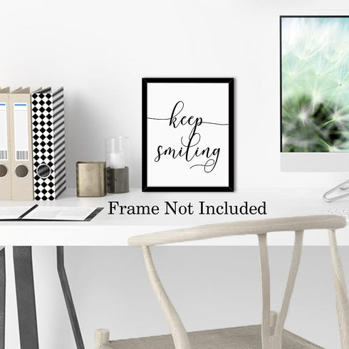 HPNIUB Unframed Inspirational Quote Art Print Set of 4 (8”X10”), Work Hard, Be Kind, Stay Humble, Keep Smiling