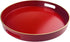Red Decorative Tray, Serving Tray with Handles, Round Decorative Tray for Coffee