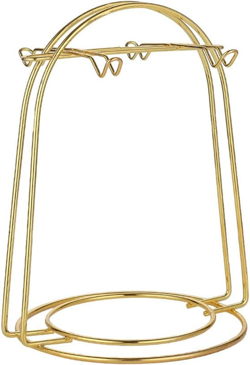 Coffee Mug Holder, 4 Hooks Metal Iron Gold Countertop Coffee Cup Tree Holder Stand for Kitchen Decor