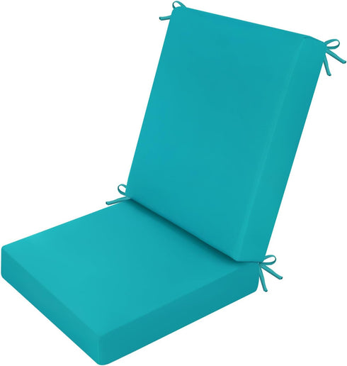 idee-home Outdoor Patio Dining Chair Cushion, High Back Density Foam Chair Cushions