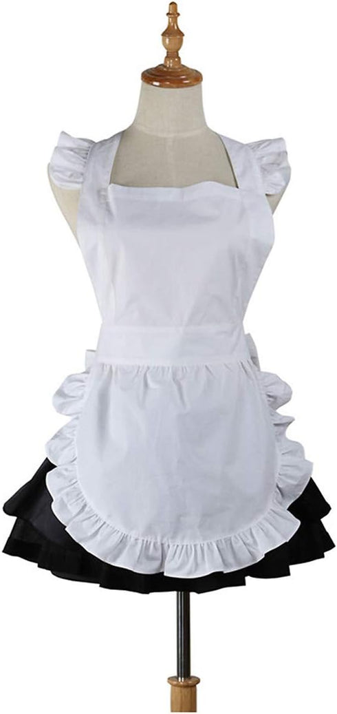 Love Potato Cute White Retro Kitchen Restaurant Aprons for Women Girls - Waitress Apron Gift