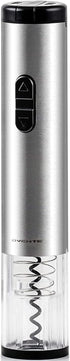 OVENTE Electric Wine Opener with Foil Cutter, Automatic Bottle Corkscrew Remover, Battery Operated, Silver WO1381S