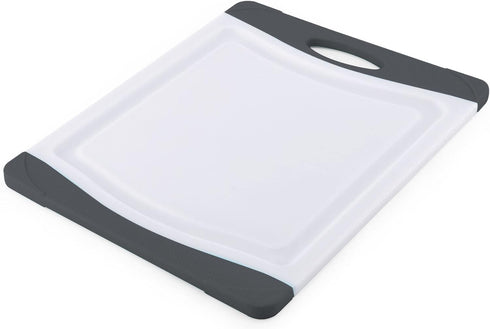 Farberware Nonslip Poly Cutting Board, 8x10-Inch, Gray and White by Farberware