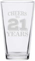 Veracco Cheers To 21 Years Pint Beer Glass, 21st Birthday Gift for Him or Her (Clear, Glass)