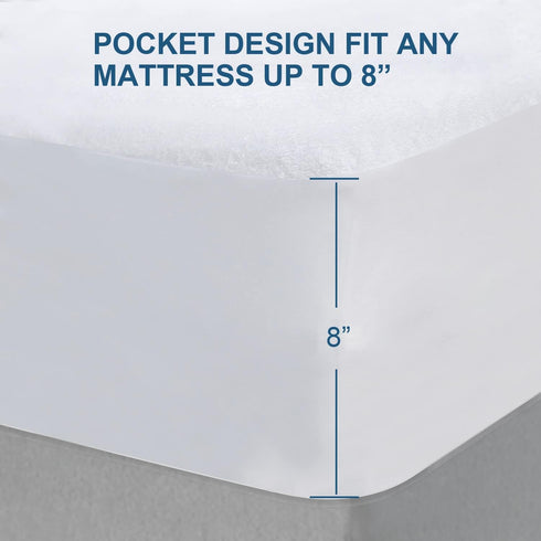 Terry,2 Pack Moonsea Crib Mattress Protector, Waterproof Crib Mattress Pad Cover, Smooth Top Mattress Protector