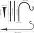 27-Inch 1 Pack IMIKEYA Shepherds Hooks for Outdoor: Garden Stake Hook Adjustable Plant Stand Hanger for Bird Feeder