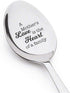 A Mother's Love Is The Heart Of A Family - Engraved Coffee Spoon Gift for Mom, Unique Birthday Gift
