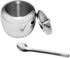 Stainless Steel Sugar Bowl with Lid and Spoon, Apple Seasoning Jar, Condiment Pot, Spice Container Cruet