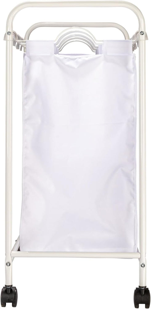 4 Household Essentials Rolling Laundry Sorter, Bag Laundry Sorter Cart with Washable and Removable Bags, White