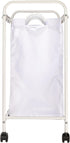 4 Household Essentials Rolling Laundry Sorter, Bag Laundry Sorter Cart with Washable and Removable Bags, White