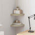 Set 2 9.8x9.8x1.5 vidaXL Corner Shelf of Oak Honeycomb MDF, Metal