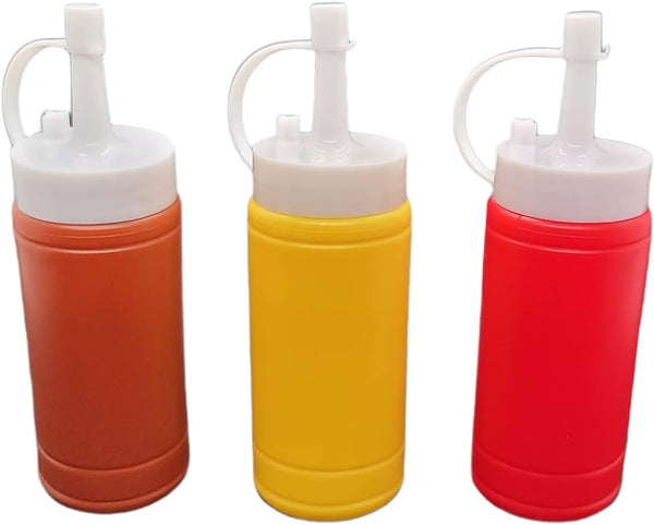 Handy Housewares 3 pc Condiment Squeeze Bottles Set - 4 oz Mini