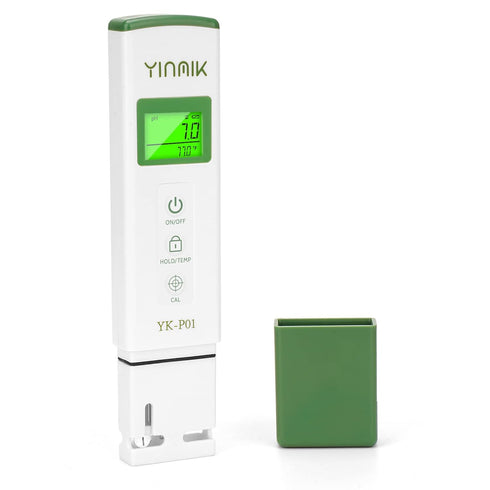 YK-P01 pH Tester Digital pH Meter for Water Hydroponics, Accurate with ATC for Various Uses