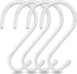 4 Pack Large S Hooks for Hanging Heavy Duty, 6 inch Non Slip Vinyl Coated Metal Closet S Hooks for Kitchen Utensils,