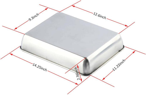 Sheet Pan,Cookie Sheet,Heavy Duty Stainless Steel Baking Pans,Toaster Oven Pan,Jelly Roll Pan,Barbeque Grill Pan,Deep Edge,Superior Mirror Finish, Dishwasher Safe By meleg otthon by Meleg Otthon