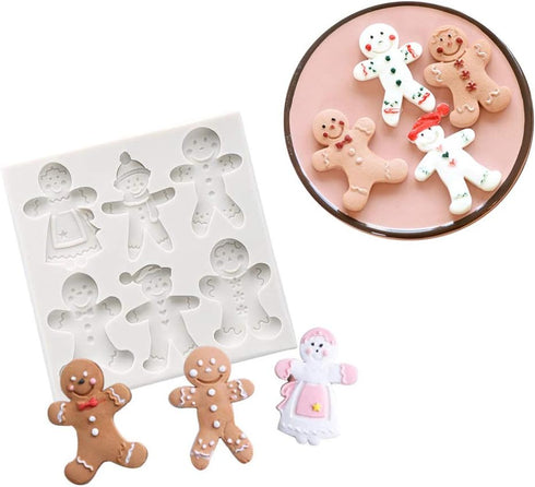 Set of 4 Christmas Fondant Molds - Xmas Cake Cupcake Decoration Silicone Chocolate Candy Mold, Christmas Decor