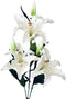 3 Pack 30" Extra Long Green & White Artificial Tiger Lily Flowers, Real Touch Latex Petals for Home Decor and Wedding