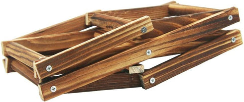 Foldable Wooden Wine Bottle Holder, Free Standing Natural Wine Rack for 2 Slots, Holds 3 Bottles