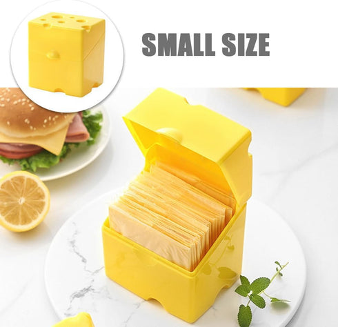 VOSAREA Sliced Cheese Storage Container with Flip Lid, Cheese Shaped Box Holder for Fridge Food Storage