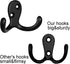 IBosins 10 Pack Heavy Duty Double Prong Coat Hooks, Wall Mounted with 20 Screws, Utility Hooks for Coat, Scarf, Bag,