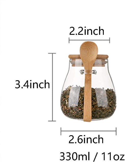 Glass Food Storage Jar Sugar Bowl Tea Jar with Airtight Lid and Spoon