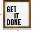 VinMea Framed Wood Sign, Rustic Wall Art - Get Shit Done, 12"x12", Black, Letter Print, Unisex, Home Office Decor