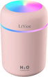 Mini Humidifier Cool Colorful USB Personal Desktop for Car, Office, Bedroom, Auto Shut-Off, 2 Mist Modes, Quiet (Pink)