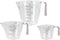 Home Basics 3 Piece Plastic Measuring Cup Set with Rubber Grip Handles, Clear