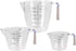 Home Basics 3 Piece Plastic Measuring Cup Set with Rubber Grip Handles, Clear
