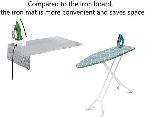 Ironing Blanket, Magnetic Mat Laundry Pad, 33"x 18", Gray, Heat Resistant Pad, Iron Board Alternative Cover