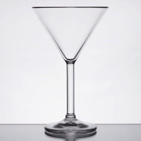 G.E.T. Heavy-Duty Shatterproof Plastic Martini Glasses, 10 Ounce, Clear, Set of 4