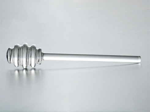 6 Inches 1 Pack, Glass Honey Dipper, Clear Drizzler for Honeypot, Honeycomb Spoon Mixing Stirrer, Honey Server