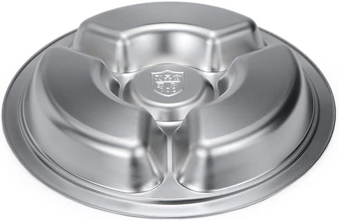 Litewoo Stainless Steel Round Divided Plate - 4 Sections
