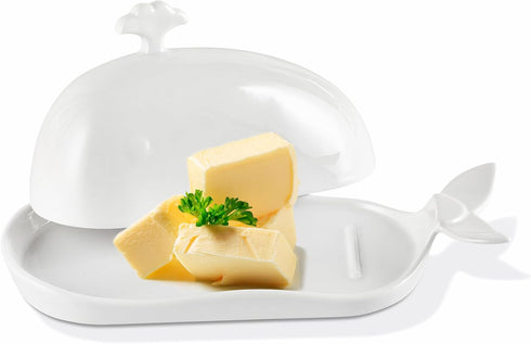 Countertop, Butter Dish with Lid for Cute Whale Design, Ceramic Butter Dish with Handle, Funny Kitchen Decor, Ideal