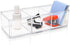 Isaac Jacobs Clear Acrylic 3 Section Organizer - Three Compartment Drawer Tray for Office & More