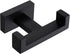 APLusee Double Robe Towel Hook, Stainless Steel Square Dual Coat Hook, Matte Black Utility Storage Hanger