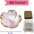 WILL Small Glass Dish, Nordic Style Gold Inlay Sauce Bowl, Mini Japanese Cherry Blossoms Seasoning Plate