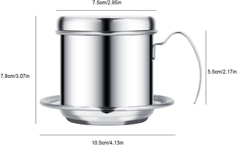 Zopsc Vietnamese Coffee Drip Filter Maker - Stainless Steel Coffee Filter Cup Infuser for Home Coffee