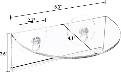 4 Pack Suwimut Window Plant Floating Shelf, Suction Cup Shelf for Fish Tank, Acrylic Ledge Plants Holder Window Sill