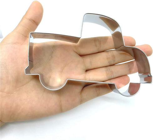 LILIAO Transportation Cookie Cutter Set - 5 Piece Stainless Steel Train, Truck, Pick-up Truck, Car, and Bus Fondant