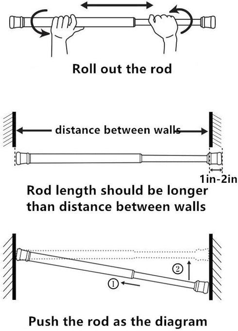 Cupboard Bars Tension Rods, 4 Pack Spring Tension Curtain Rods 11.8-20 Inches Adjustable (White)