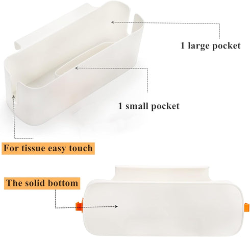 2 Pack Yopay Bedside Caddy Organizer, Plastic Bunk Bed Shelf, Dorm Bedside Holder, Multi Storage Pocket Holder for Kids