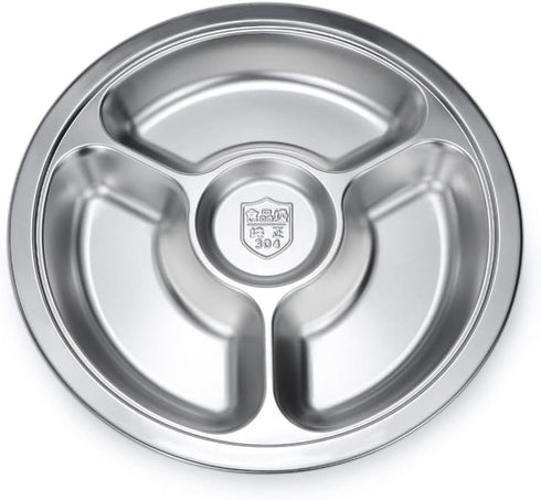 Litewoo Stainless Steel Round Divided Plate - 4 Sections