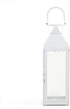 Zings & Thingz Manhattan Hanging Cable Candle Holder Lantern, Decorative Light Home Decor, 15" Tall, White