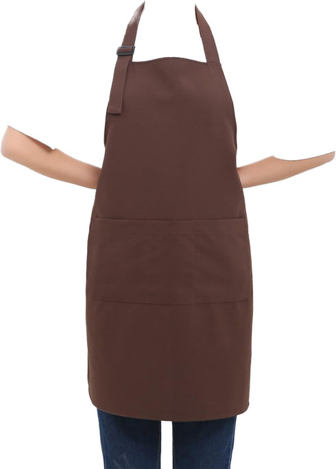 SEW UR LIFE (5 set Brown Professional Resist Water Adjustable Extra Long Bib Apron 3