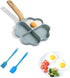 Egg Frying Pan, Nonstick Multi Egg Frying Pan with Brush Scraper, Four-Cup for Burger, Omelet, Camping