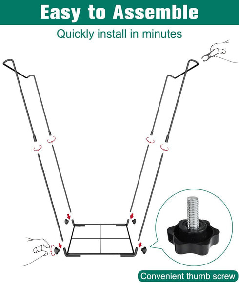 Tuohours 30-45 Outdoor Trash Bag Holder Stand - Heavy Duty Metal Garden Garbage Bag Support Frame for Gallon Capacity