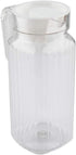 Fdit Acrylic Transparent Juice Bottle - Striped Water Jug with Lid for Homemade Juice & Cold Tea, 800ML
