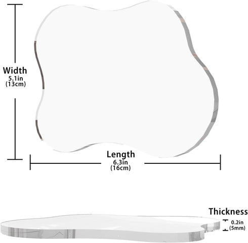 Jivlccy Acrylic Desk Coaster Decorative Plates, Clear Cloud Shape bar Drink Coasters, Coffee Cup Coaster for Desk