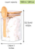 Spoon,Set 6 17 OZ Countertop, Glass Jar with Bamboo Lid and of Square Tea Containers for Loose Leaf Tea, Salt and Sugar